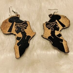 Africa Wooden Painted Earrings